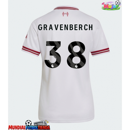 Camiseta Liverpool Ryan Gravenberch #38 Segunda Equipación Replica 2026-27 para mujer mangas cortas